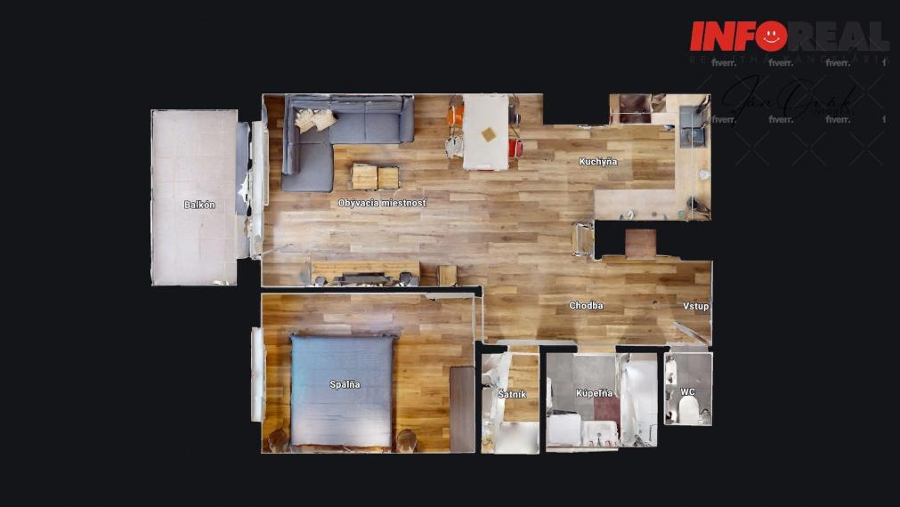 PRENÁJOM v NOVOSTAVBE: 2 izb. byt s balónom a parkovacím miestom, 2p. zo 7., Bukovecká ul,, Nad Jazerom