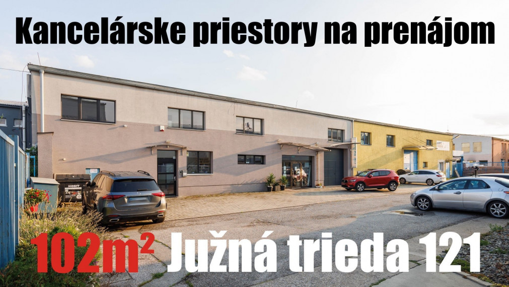 Obchodné / Kancelárske priestory na prenájom, od 24 m2 - 102 m2, parkovacie miesta, JUŽNÁ TRIEDA 121, budova MB SANITAS