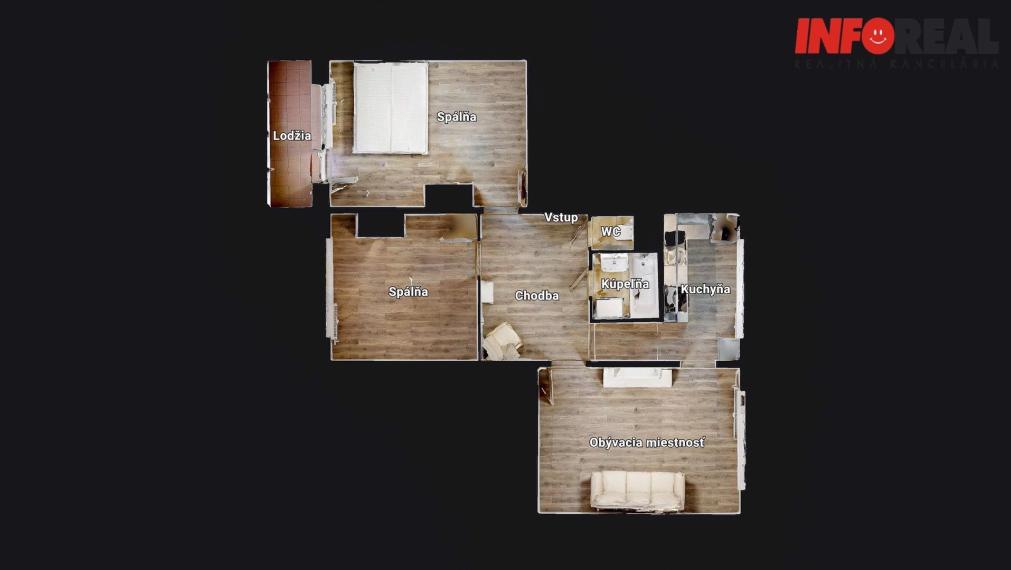 PRENÁJOM. 3 izb. byt, kompl. rek., 68 m2, 5/5 p., loggia, pivnica, Košice - Terasa