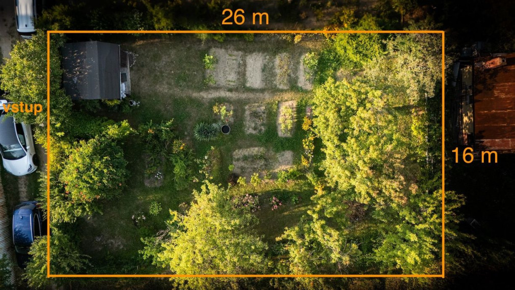 Záhrada 400 m² s drevenou chatkou, Košice - SEVER, Kalvária
