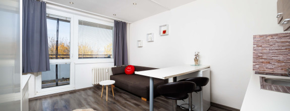 NOVINKA: Garzónka. byt | 24 m2 + loggia | 3. p. | čiastočná. rek | Kurská ul. | zariadený | Košice - Dargovských hrdinov 