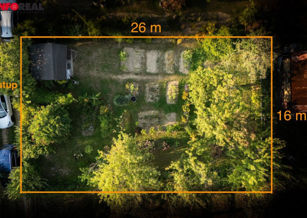 Záhrada 400 m² s drevenou chatkou, Košice - SEVER, Kalvária